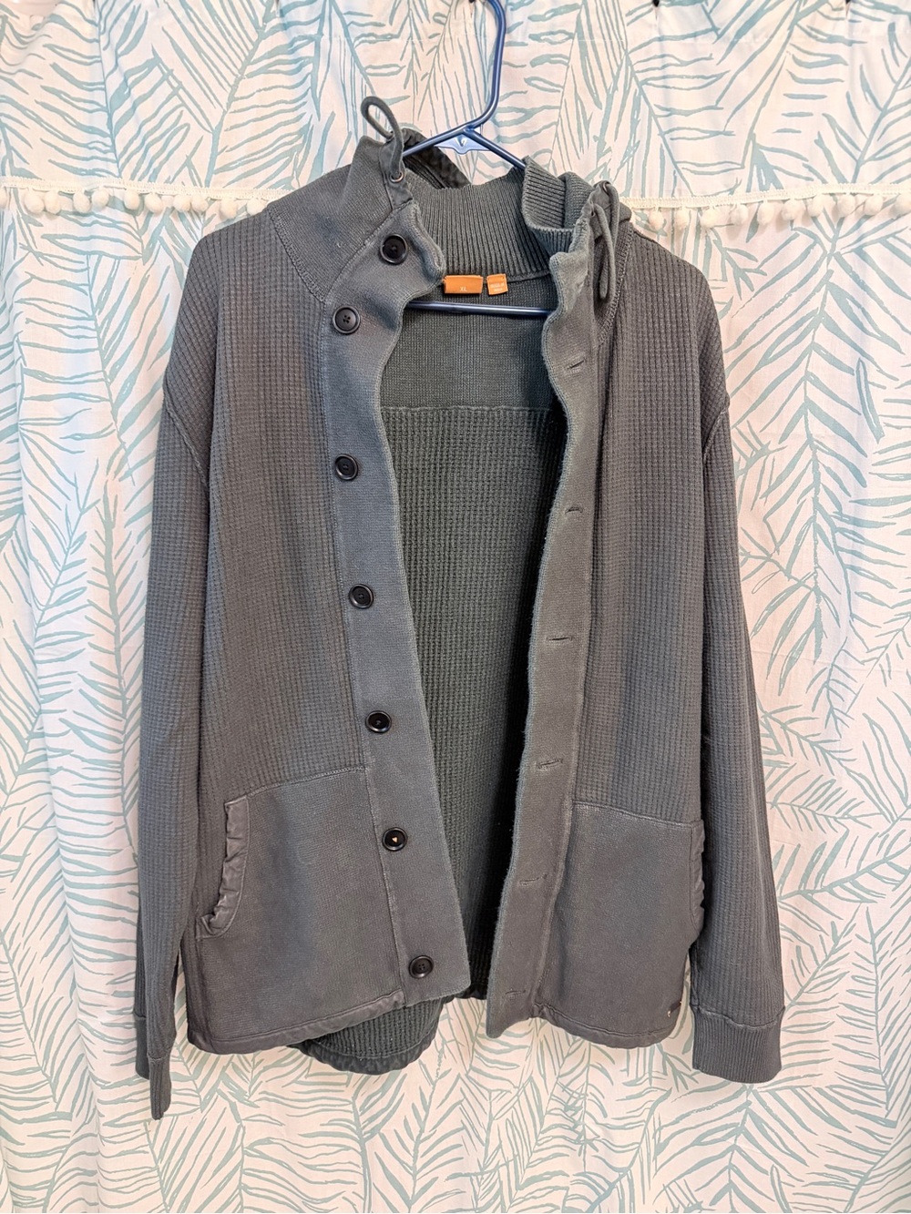 Hugo Boss Men's Gray Button-Up Knit Cardigan